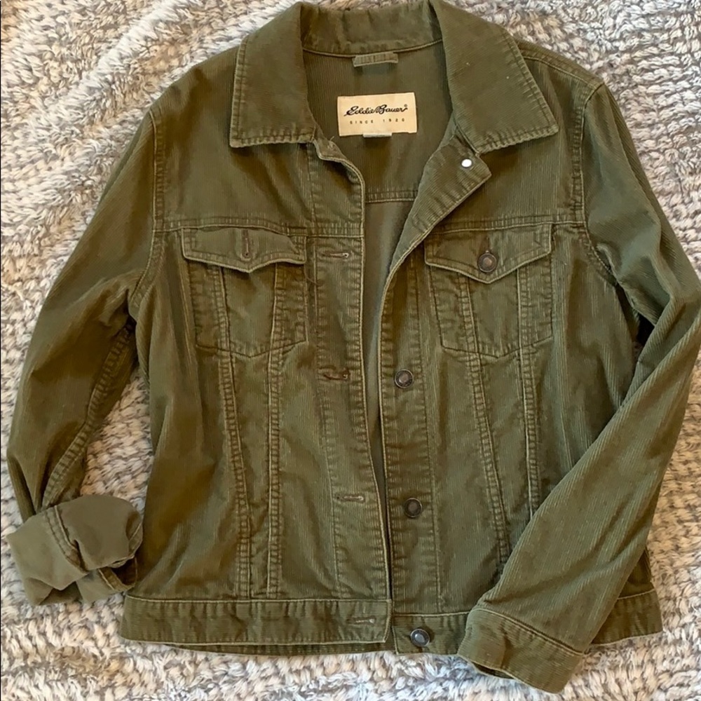 Eddie Bauer Hunter Green Corduroy Jacket